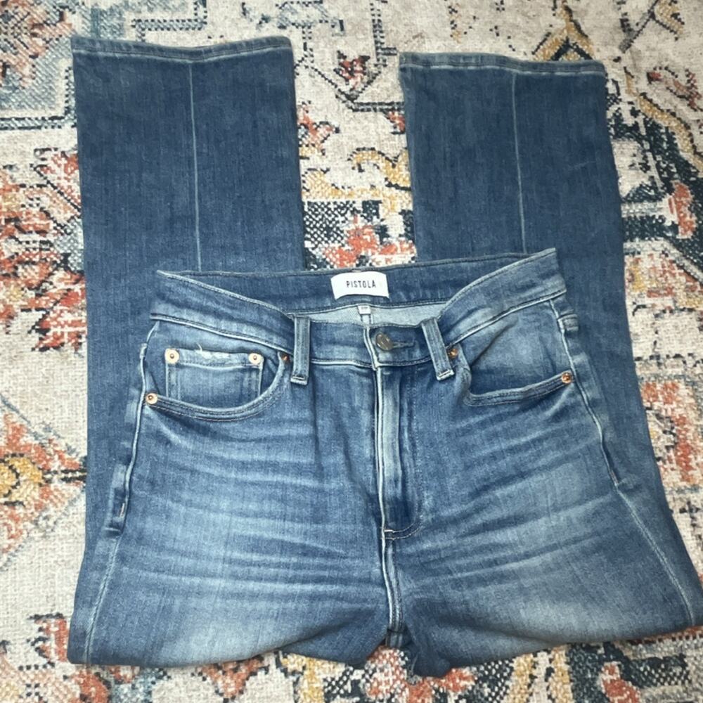 Pistola Lennon High Rise Crop Bootcut Jeans Cravn Wash Size 27P Petite